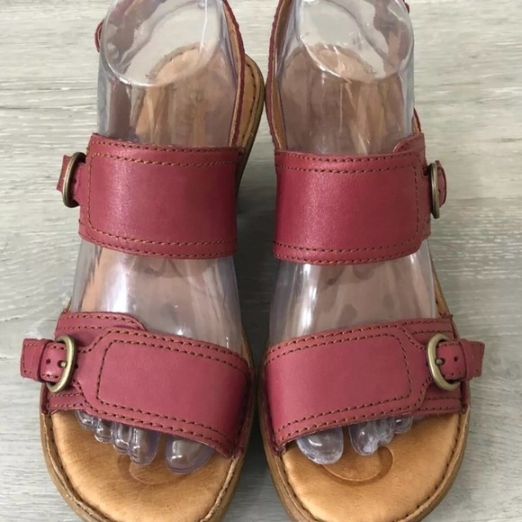 Born Shoes - Born pink raspberry Leather heels Sandals size 9 adjustable straps comfortable